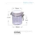 Empty transparent PET plastic cream jar